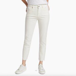 Paige Cindy Raw-Hem White Straight Jeans